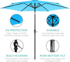 Best Choice Products 10ft Outdoor Table Compatible Steel Polyester Market Patio Umbrella w/Crank and Easy Push Button Tilt - Image 5