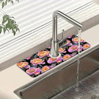 Colorful Peonies Sink Splash Guard Blooming Peonies Faucet Absorbing Mat Fast by Unknown