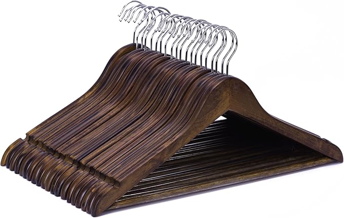 JS Hanger Wooden Coat Hangers, 20 Pack High Grade Wood Suit Hangers by Unknown
