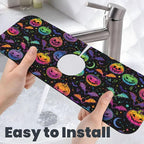 Halloween Pumpkin Bat Pumpkins Bats Kitchen Sink Splash Guard Faucet Mat Super - Image 6