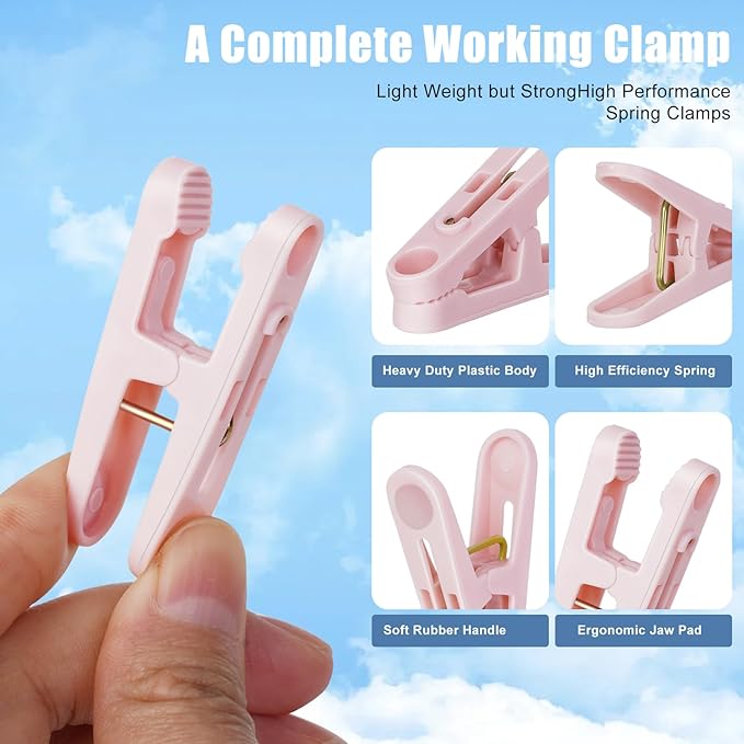 32Pcs Colored Clothes Pins Plastic Clothes Pins Laundry Clips, Package Clips - Image 3