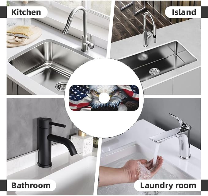 American Eagle Flag Kitchen sink faucet pad, strong water absorption, anti slip - Image 8