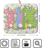 Easter Dish Drying Mat for Kitchen Counter Cute Bunny Rabbit Festival Seasonal - Image 2