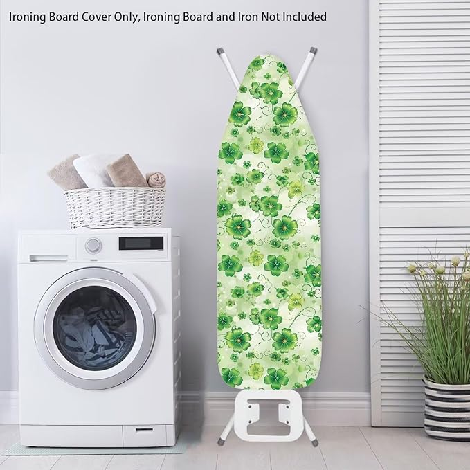 Green Leaves Ironing Board Cover and Pad, Thick Scorch Resistant Padding Heavy - Image 3