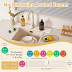23.6" Faucet Mat for Kitchen Sink, Long Diatomite Fast Drying Stone Sink Tray - Image 3