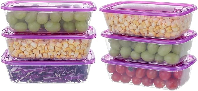 KIGI 6 PACK 20oz Plastic Food Storage Containers by KIGI