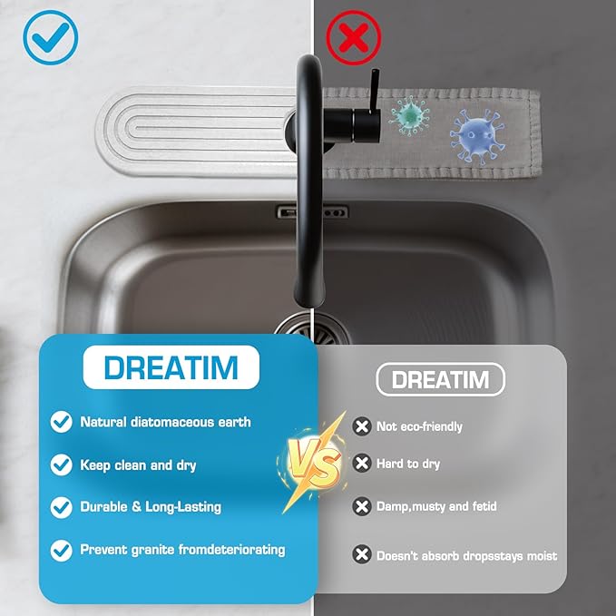 Diatomite Stone Faucet Mat For Kitchen Sink-Absorbent Fast Drying Stone Sink - Image 6
