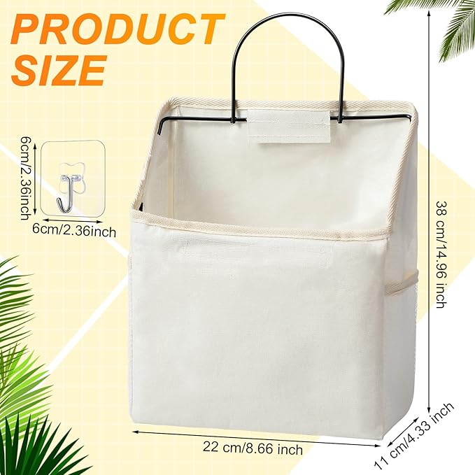 Chumia 6 Pack Wall Hanging Storage Basket Bathroom Closet Hanging Storage Bag - Image 3
