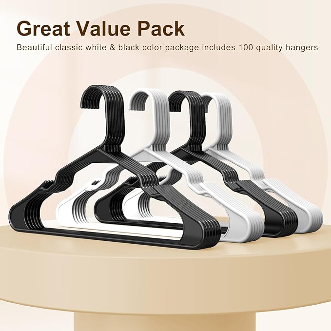 HOUSE DAY Plastic Hangers 100 Pack - Image 8