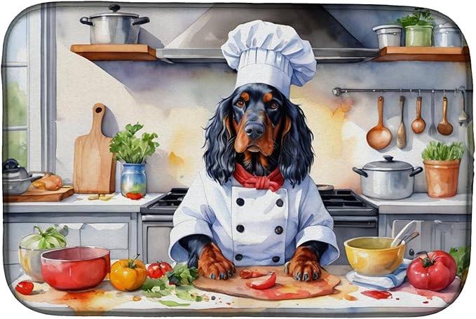 Caroline's Treasures DAC6259DDM Gordon Setter The Chef Dish Drying Mat by CarolinesTreasures