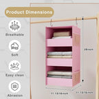 3-Shelf Hanging Closet Organizer and Storage, Foldable Hanging Closet Shelves - Image 3