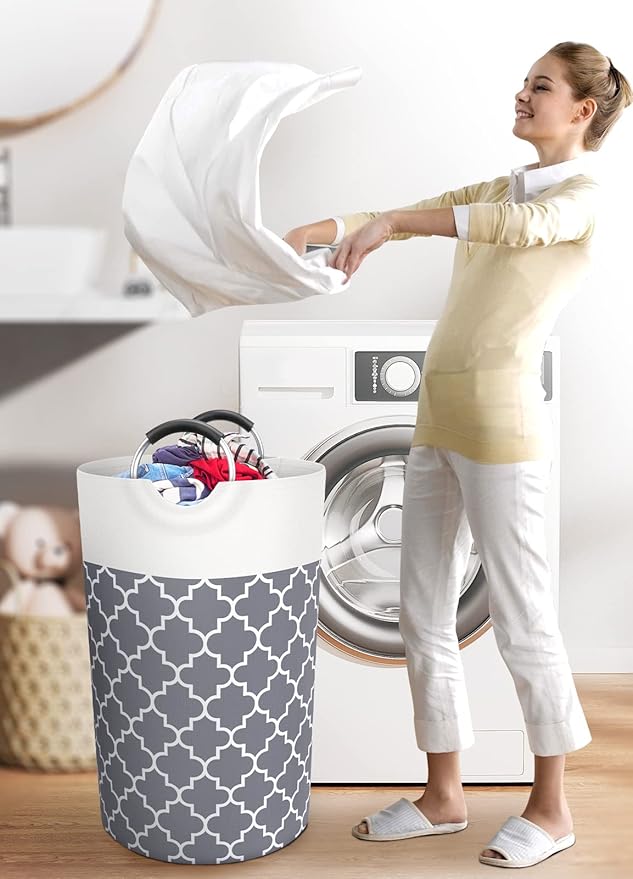 Large Laundry Basket Laundry Hamper Bag Washing Bin Clothes Bag Collapsible Tall - Image 6