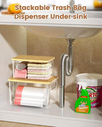 Trash Bag Dispenser 2-Pack, Stackable Trash Bag Holder - Image 3