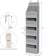 Univivi 6-Shelf Over Door Hanging Organizer Fabric Baby Door Storage - Image 3