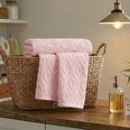 Artoid Mode 1 Pc Pink 3D Diamond Grid Jacquard Hand Towels - Image 5