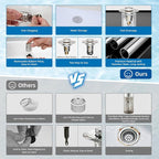 Hibbent 2 Pack Upgraded 3 in 1 Bathroom Sink Drain Strainer, Universal Pop Up - Image 5