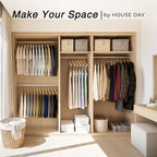 HOUSE DAY Slim Wooden Hangers 30 Pack, Solid Wood Hanger - Image 8