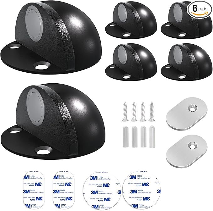 Magnetic Door Stoppers, No Drill Door Stops Magnetic Floor Mount Door Stopper by Gudui