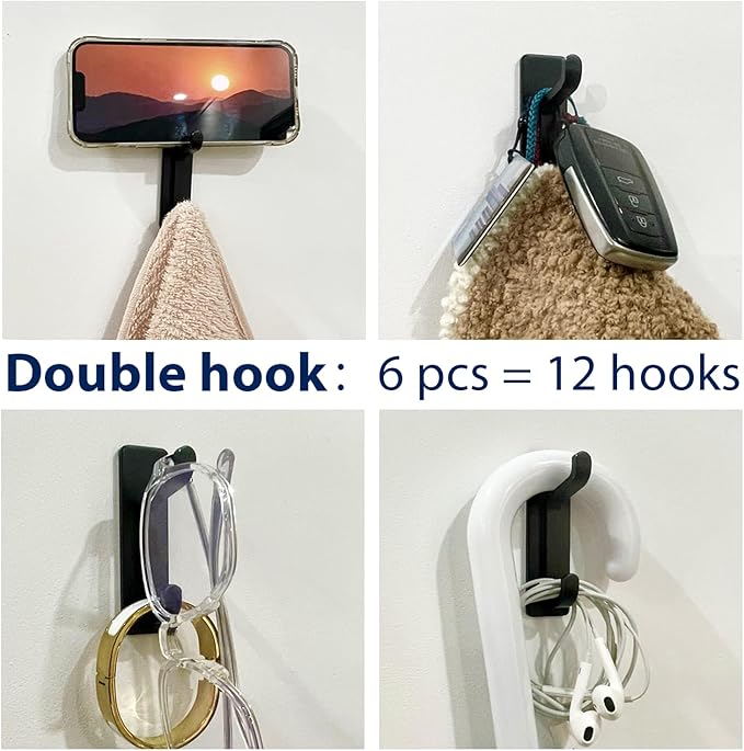 pickpiff Wall Hooks for Coat and Towel: 13LB Adhesive Door Hanger Stick on - Image 3