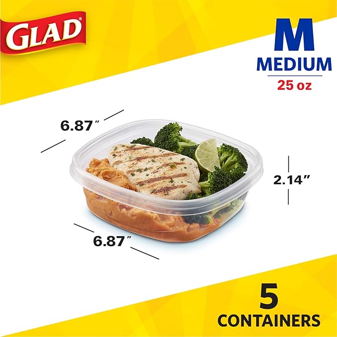 Glad Entrée Food Storage Containers, Medium Square - Image 6
