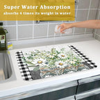 Spring Daisy Floral Dish Drying Mat - Image 7