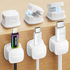 6-Pack Magnetic Cable Clips, Rocoren Smooth Adjustable Adhesive Cord Organizer by Rocoren
