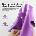 HOMEXCEL Microfiber Glass Cleaning Cloth 12 PK, Lint Free Streak Free, Reusable - Image 3