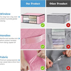 HomeHacks Storage 3-Pack Clothes Organizer Storage Bags Foldable Storage Box - Image 5