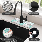 15" X 5.5" Kitchen Sink Splash Guard Faucet Mat Floral Super Absorbent Fast - Image 6