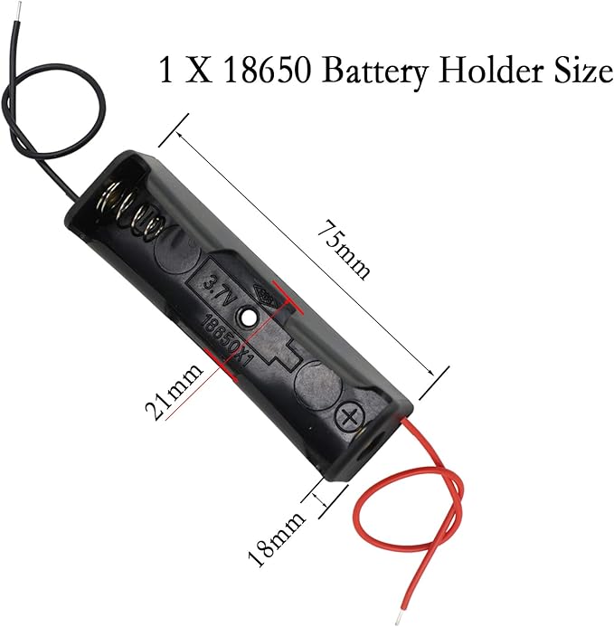PNGKNYOCN 18650 Battery Clip 1 Slots 3.7V Plastic 18650 Battery Storage Box Case - Image 4