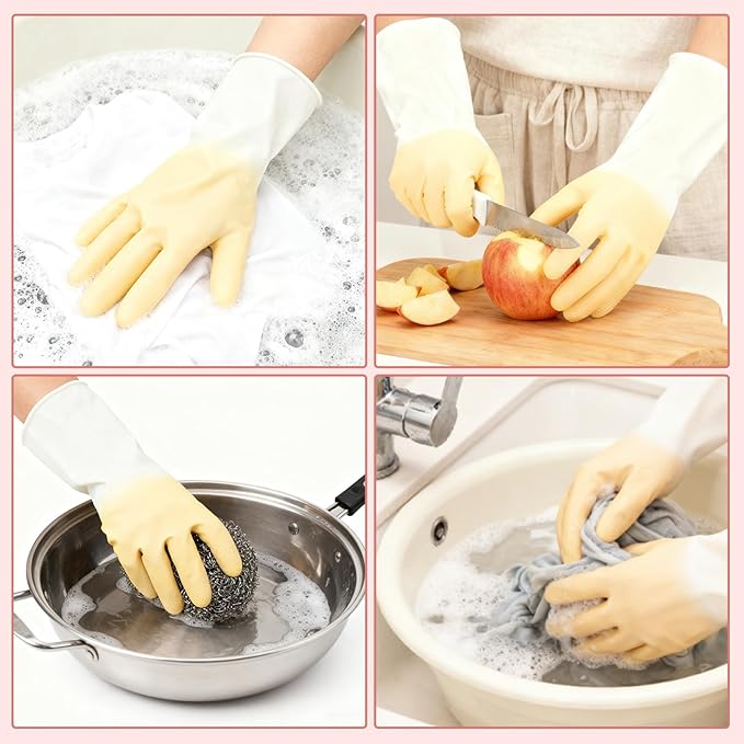 Rubber Dishwashing Gloves 6 Pairs, Rubber Cleaning Gloves - Image 5