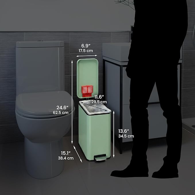 iTouchless 3 Gallon Slim Bathroom Trash Can - Image 6