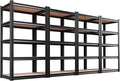 AOAORRG Set of 4 Garage Shelving Heavy Duty Storage Shelves, Metal Adjustable Shelving Unit, Utility Garage Organizer Shelf for Basement, Pantry, Kitchen, Warehouse, 31.5"W x 13.8"D x 71.2"H, Black by Unknown