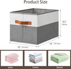 4 Pack Large Storage Bins with Handle, Collapsible Storage Basket - Image 2