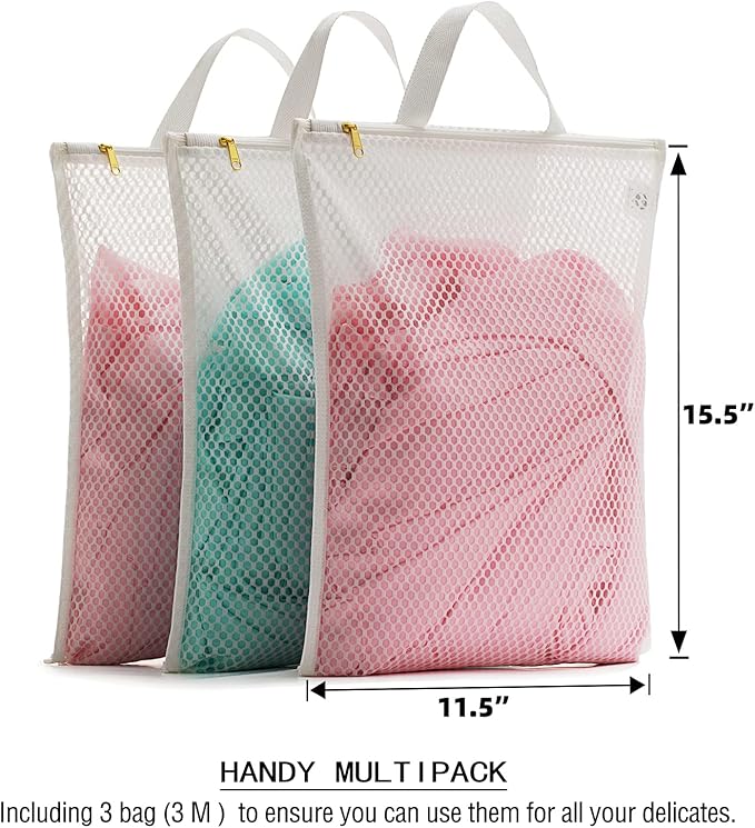 TENRAI Laundry Bag Mesh Wash Bag，Use YKK Zipper，Tote Bag Bathroom Hanging - Image 3