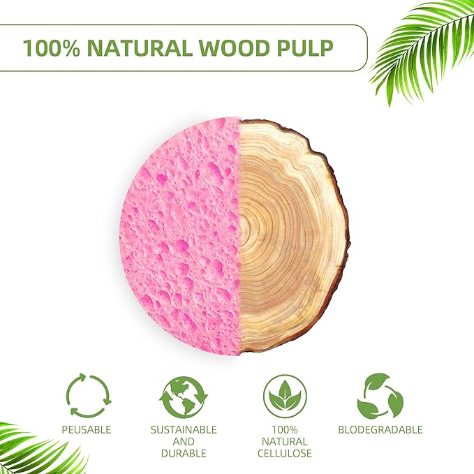 120-Count Compressed Facial Sponges|Kickleen 100% Natural Cellulose Cosmetic - Image 7