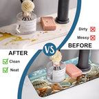 Beach Kitchen Sink Splash Guard Faucet Mat Shells Starfish Waves Super - Image 6