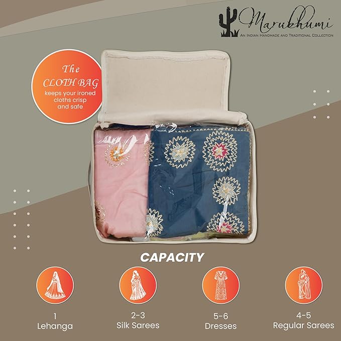 Cotton Canvas Clothes Storage Bags, Saree Covers - Image 3