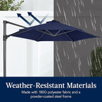 Best Choice Products 10ft Offset Cantilever Hanging Market Patio Umbrella, Smooth 360° Rotation, 8 Sturdy Ribs, Easy Adjustment - Navy Blue - Image 5