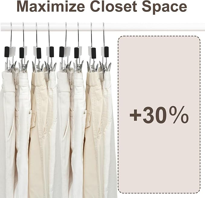 BAGAIL 20 Pack Wooden Pants Hangers - Image 6