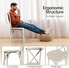 VINGLI Plastic Outdoor Dining Chairs Set of 6, Stackable Patio Cream White Dining Chairs with X Back, Waterproof Kitchen & Dining Room Chairs for Indoor-Outdoor, Capacity 400 lbs - Image 7