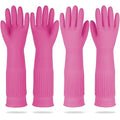 Mamison 2 Pairs Reusable Waterproof Household Dishwashing Cleaning Rubber Gloves by QualityKitchenandHome