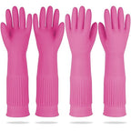 Mamison 2 Pairs Reusable Waterproof Household Dishwashing Cleaning Rubber Gloves by QualityKitchenandHome