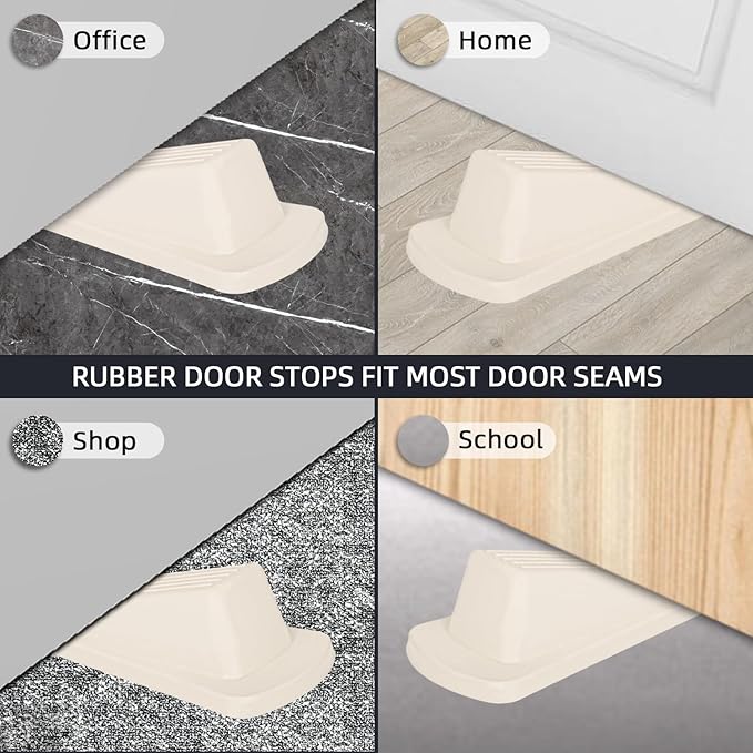 4 Pack Premium Rubber Door Stoppers Wedge, Door Stops - Image 4