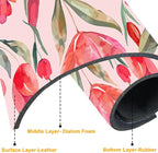 2 Pack Watercolor Tulips Sink Faucet Absorbing Mat Pink Tulips Super Absorbent - Image 3
