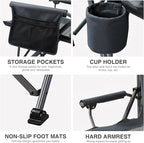 EVER ADVANCED Oversized Folding Camping Chair, for Adults Heavy Duty Lawn Chair with Side Pockets, Portable Collapsible Quad Chair for Outside, Support Up to 500lbs, Grey - Image 7