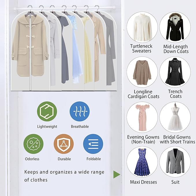 12-Pack 48-Inch Clear Garment Bags - Image 3