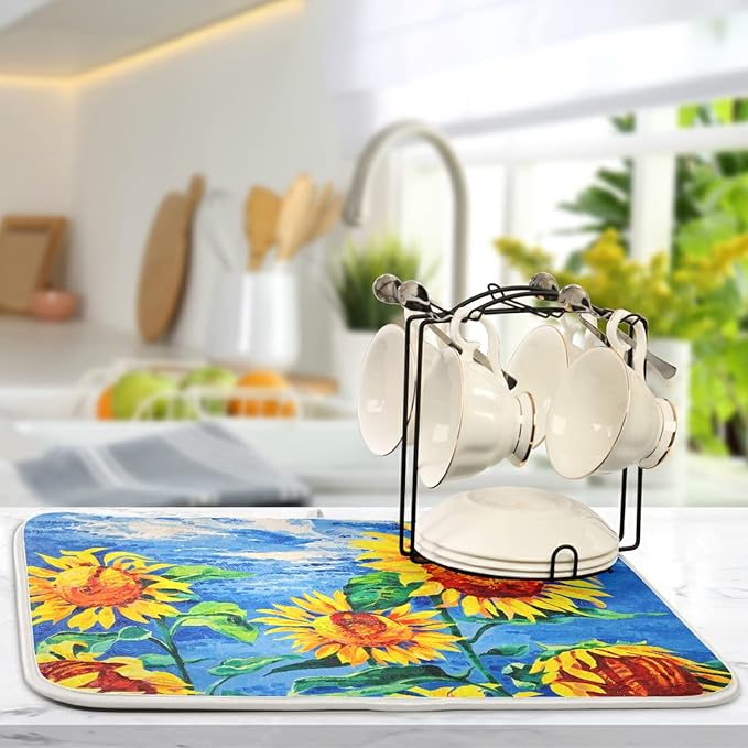 Absorbent Dish Drying Mat for Kitchen Counter - Image 5