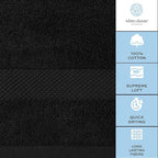 White Classic Luxury Black Hand Towels - Image 7