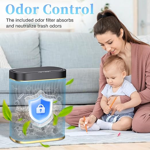 steo spce Automatic Motion Sensor Bathroom Small Trash Can - Image 4